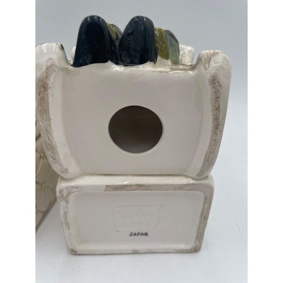 Vintage Grandma & Grandpa Ceramic Planters Hand-Painted Knitting & Pipe Design R - Picture 9 of 12